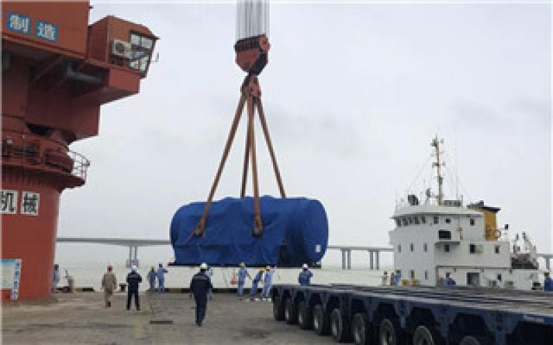 田灣5號機組發電機定子吊裝就位！