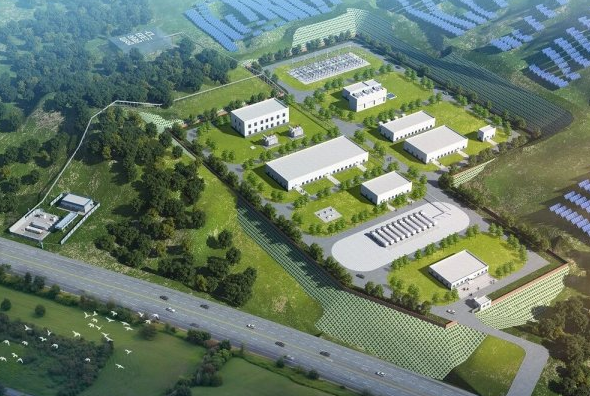 中國能建石家莊光伏制氫項目核心單體建筑完成封頂